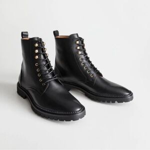 & Other Stories Laced Up Boots Combat Style (Size 6)
